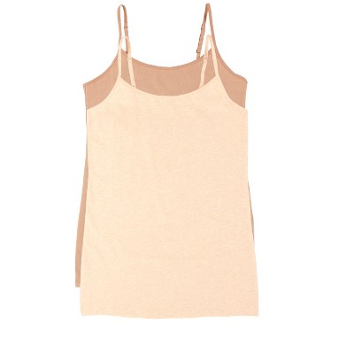 Felina Women's Organic Cotton Stretch Camisole 2-pack (praline Wheat,  Small) : Target