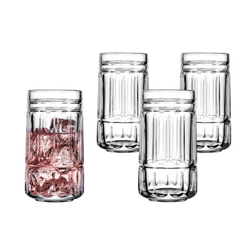 16oz 2pk Crystal Claro Mason Jar Glasses Pink - Godinger Silver