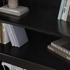 Black Wood Grain Storage Cabinet with Wicker Door (36x31x16") - 3 of 4