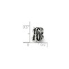 Black Bow Jewelry Sterling Silver Special Year Number 16 Bead Charm - 2 of 3
