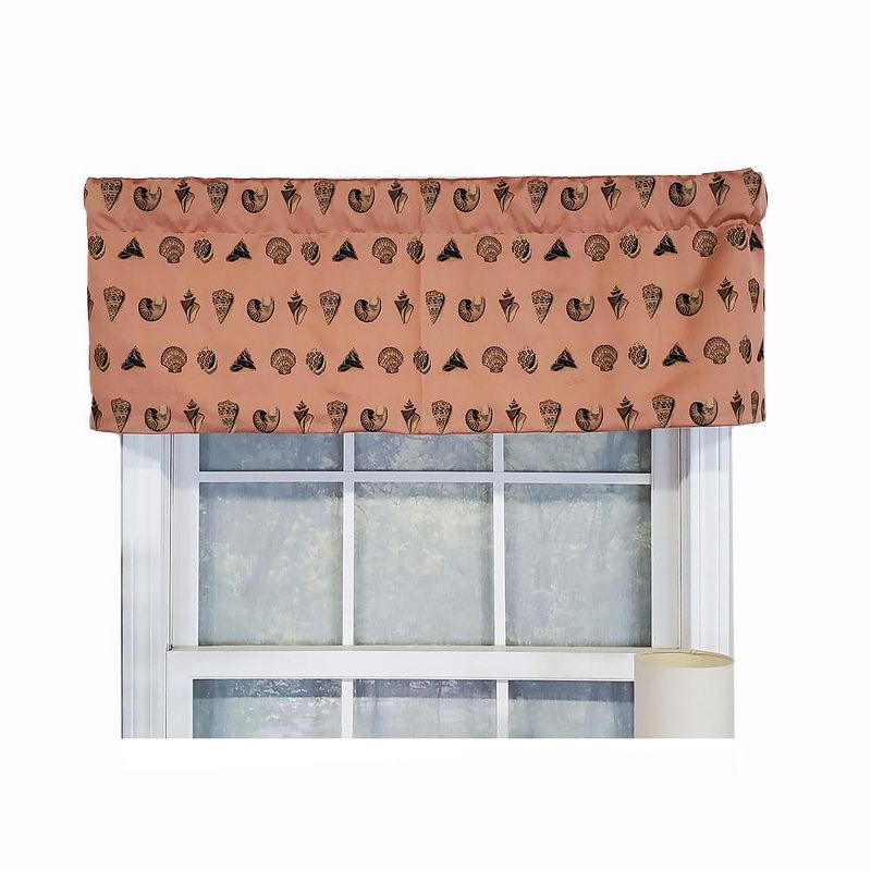 RLF Home Modern Design Classic Seascape Tailored Style Window Valance 50" x 17" Peach, 1 of 5