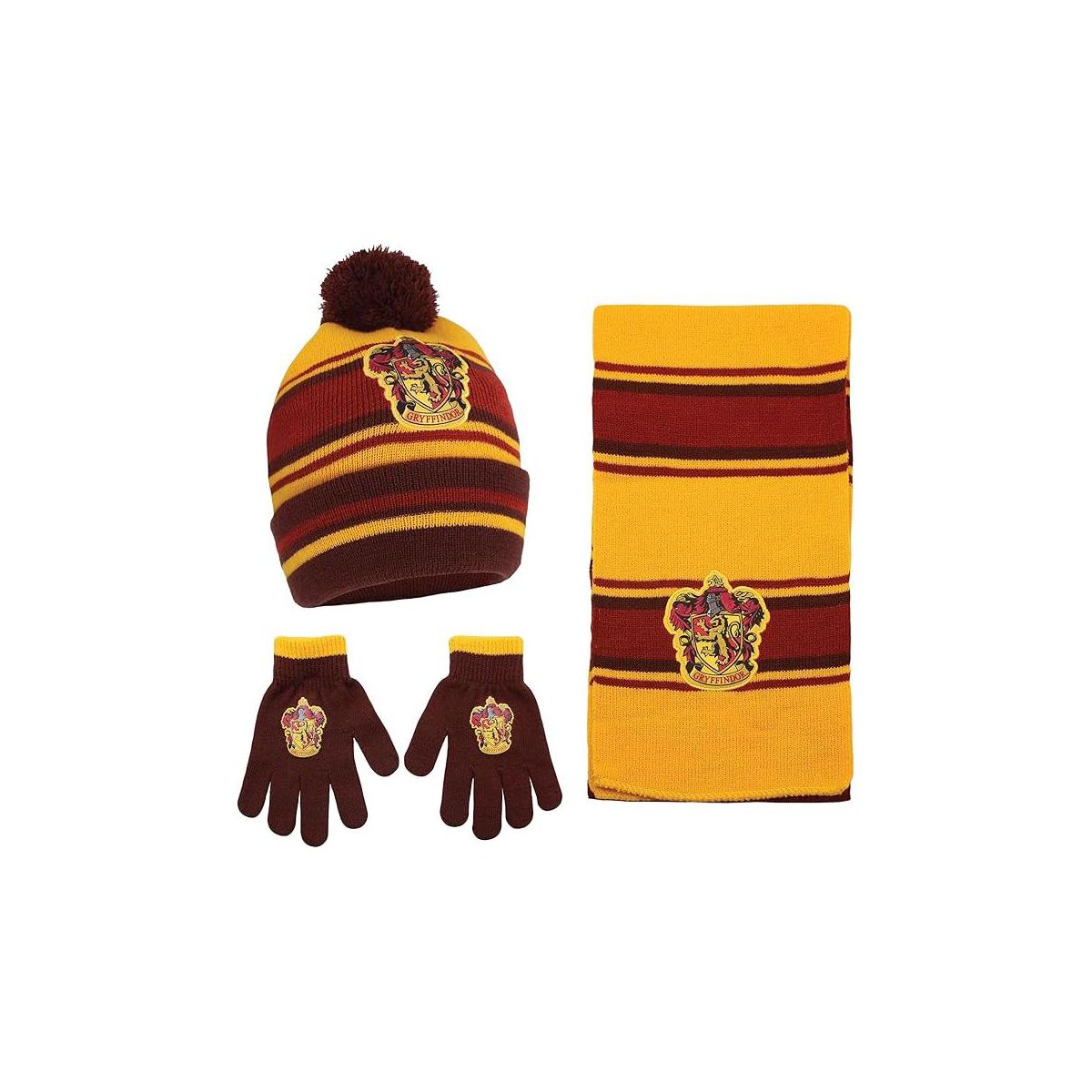 Harry Potter Kids Winter Hat Gloves Scarf Set for Boys and Girls, Winter Hat for Kids 4-14 Years