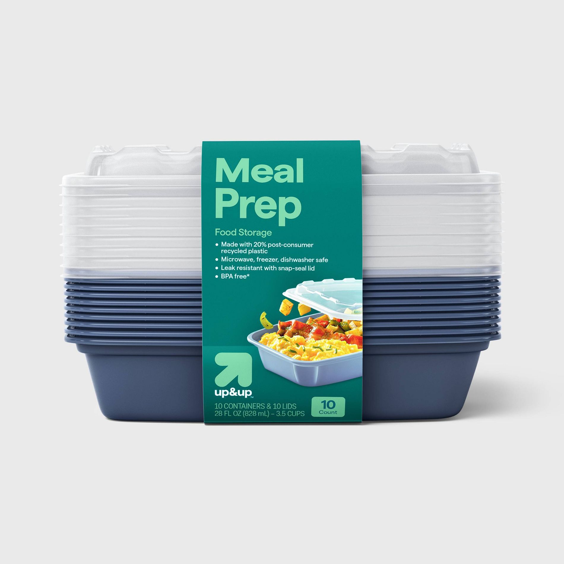 28oz 20pc Meal Prep Food Storage Containers - Rectangle - 3.5 cup single compartment - 10pk - up&up™