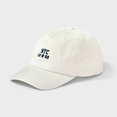Girls' NYC Embroidered Baseball Hat - Off-White: Grayson Threads Kids, Adjustable Cotton Snapback