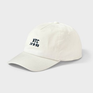 Girls' NYC Embroidered Baseball Hat - Off-White - 1 of 3