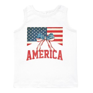 The Juniper Shop American Flag Coquette Toddler Tank - 1 of 4