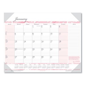 Recycled Monthly Desk Pad Calendar, Breast Cancer Awareness Artwork, 18.5 x 13, Black Binding/Corners,12-Month(Jan-Dec): 2025 - 1 of 1
