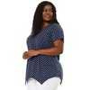 Agnes Orinda Women's Plus Size V Neck Asymmetric Short Sleeve Polka Dots Blouses - 4 of 4