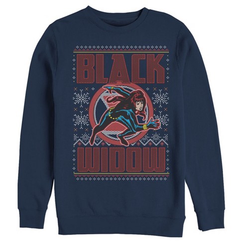 Men's Marvel Ugly Christmas Black Widow Snow Sweatshirt - image 1 of 3