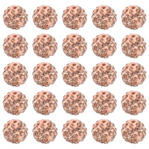Unique Bargains Sparkling Disco Crystal Rhinestone Clay Beads DIY Craft Round Bead 0.4" 25 Pcs - 1 of 4