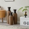 Infurnic Decorative Vases Set of 3 Designer Vases Artificial Rattan Vases for Living Room, Entryway, or Hallway, Beige, 22.83"*8.26"*29.72" - 2 of 4