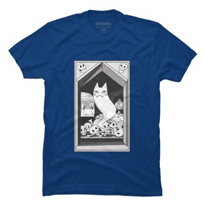 Men's Design By Humans Ghost cat the Keeper of the Crypt By runcatrun T-Shirt - 1 of 2