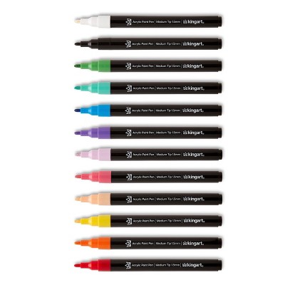 KINGART PRO Paint Pens Fine Tip 12 Colors
