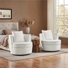 Yaheetech Set of 2 Bouclé Fabric Swivel Armchair with Throw Pillow for Living Room, Bedroom - 2 of 4