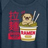 Women's - Instant Message - Ramen Pug Lightweight French Terry Wide Neck Long Sleeve Graphic Shirt - 2 of 4