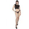 Memoi Women's Greta Black Crop Top and Panty Set - 2 of 4