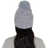 Anna-Kaci Winter Chunky Knit Slouchy Beanie with Faux Fur Pompom Warm Fleece Solid Color Chunky Baggy Hat for Women - 3 of 4