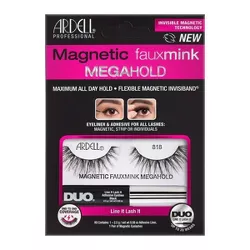 Ardell Magnetic Faux Mink No.818 False Eyelashes with MegaHold Liquid Liner Kit - 2pc