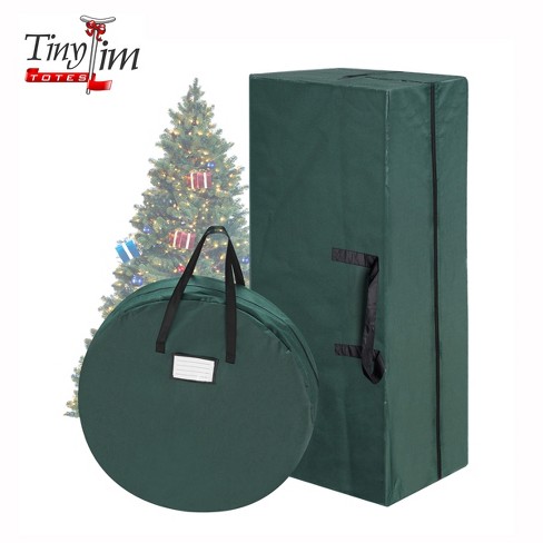 Hastings Home Storage Bag Set - Zippered Totes for Artificial Trees and 30-Inch Holiday Wreaths - image 1 of 4