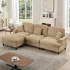 AENKYO Oversized Modular Sofa Set with Removable Ruffles & Ottoman, Large Seater, Deep Seat Corner Sofa with Chenille Fabric for Office, Living Room - 4 of 4