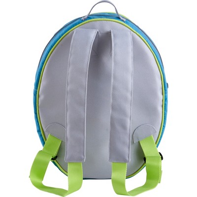 Blue and Green Polyester Doll Backpack with Adjustable Straps