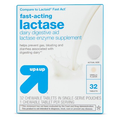 Fast-Acting Lactase Dairy Digestive Supplement Chewable Tablets - Vanilla - 32ct - up & up™