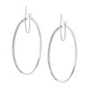 Haus of Brilliance Silver Diamond Accent Medium Sized Hoops Earrings - 3 of 4