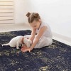 NAYSAYE Area Rug 4' x 6' Washable Low Pile Soft Cozy Non Slip Kid and Pet Friendly for Living Room Bedroom Playroom, Black and Gold - 3 of 4
