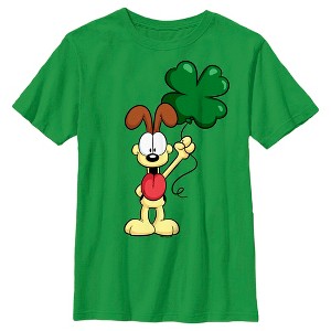 Boy's Garfield St. Patrick's Day Odie Shamrock Balloon T-Shirt - 1 of 4