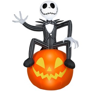Gemmy Halloween Inflatable Jack Skellington on O' Lantern, 9.5 ft Tall, Multi - 1 of 4