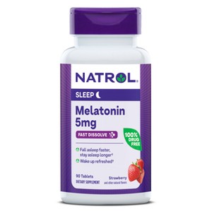 Natrol Melatonin 5mg Sleep Aid Fast Dissolve Tablets - Strawberry - 90ct - 1 of 4