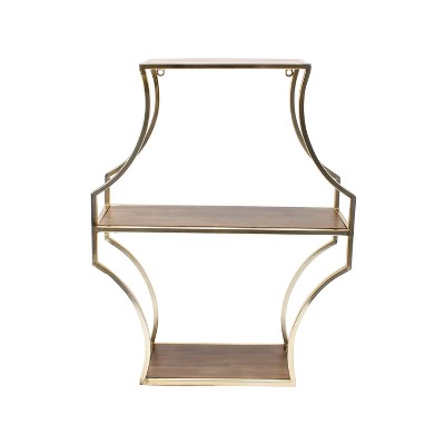 Wall Shelf - Brown/Gold