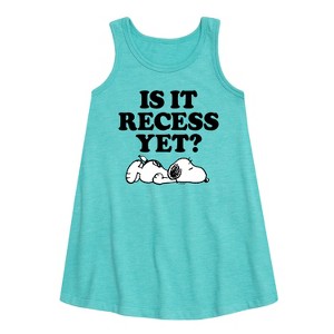 - Peanuts - Is It Recess Yet Graphic Sleeveless Aline Dress - 1 of 4