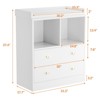 Changing Tablewith Pad, 2 Drawers and 2 Open Compartments for Nursery Room with Modern White Diaper Changing Station, - 4 of 4