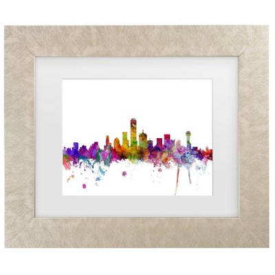 Trademark Fine Art Michael Tompsett Dallas Texas Skyline Matted Framed Art