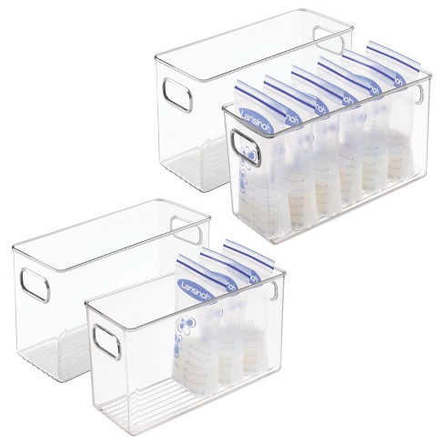 Mdesign Small Storage Organizer Bin For Breast Milk/formula, 2 Pack : Target