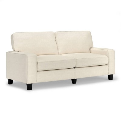 Palisades Light Cream Linen 73" Compact Sofa with Removable Cushions