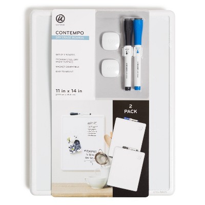 U Brands 2pk 11"x14" Contempo Dry Erase Board