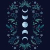Junior's Design By Humans Moonlight Garden - Teal Snow By EpisodicDrawing T-Shirt - 2 of 3