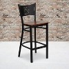 Flash Furniture Black Coffee Back Metal Restaurant Barstool - 2 of 4