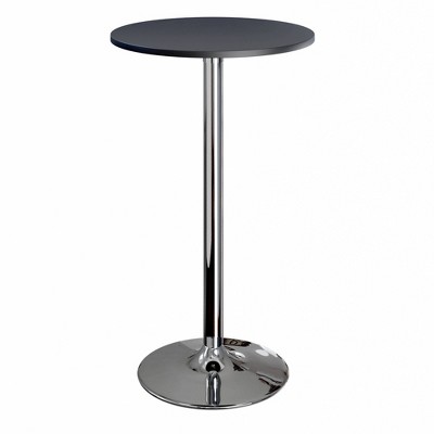 24" Spectrum Round Bar Height Table with Metal Legs Black - Winsome
