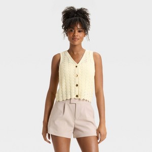 Women's Pointelle Lady Vest - A New Day™ - 1 of 3