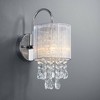 Possini Euro Design Silver Line Modern Wall Light Sconce Chrome 6" Crystal Glass for Bedroom Bathroom Vanity Reading Living Room Hallway House Home - 2 of 4