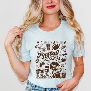 Football Vibes Touchdown Collage - Womens Short Sleeve Tee - 1 of 2