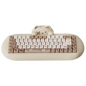 MaseiKar C68 Wireless Mechanical Keyboard,65% Layout,Hot Swap,BT5.0/2.4G/Wired,RGB Backlit,Silicone Ergonomic Design(Brown,Cocoa Cream V2 Switch) - 1 of 4