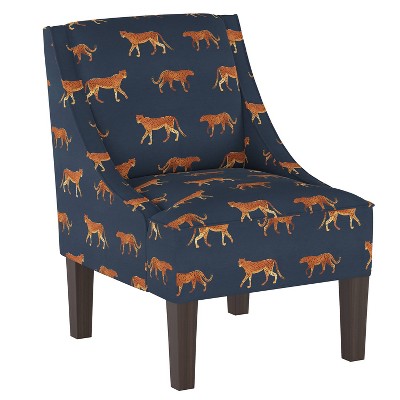 Swoop Armchair Cheetah Walk Navy - Skyline Furniture