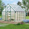 8 ft x10 ft Aluminum Heavy Duty Polycarbonate Green House with Quick Setup Structure and Roof Vent, Large Enhanced Outdoors Green House Kit - 2 of 4