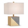 Hampton & Thyme 18.5" Tall Gold-Dipped Concrete Table Lamp with Fabric Shade Concrete/White: Industrial Design, UL Listed, E26 Socket - image 3 of 4