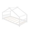 Twin Size Wood House Bed with Roof for Kids,Teens - 3 of 4