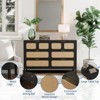 6 Drawer Dresser for Bedroom, 47" Wide Rattan Chest of Drawers with Metal Handles, Wooden Closet Drawer TV Stand, Dresser Organizer - 2 of 4